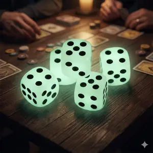 Glow in the Dark 6-Sided Dice Set - High-Brightness Luminescent Dice for RPG, Board Games, Parties, and Family Fun - Perfect for D&D, Adventure Games, Collectors, and Glow Events