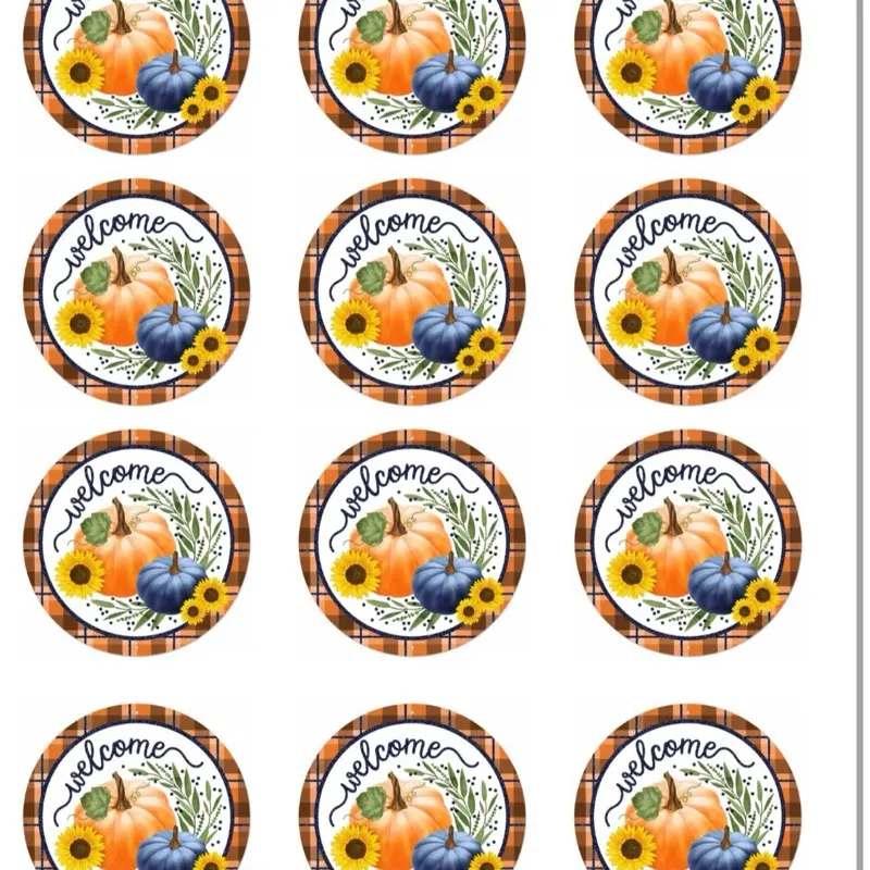 Welcome Fall cupcake toppers EDIBLE topper Pumpkin cupcake Pumpkin cookie decoration