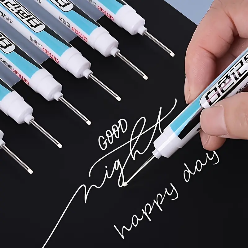 Set of 6, Permanent Markers - Fast-Drying, Water-Resistant, And Bleed-Proof - Ideal for Office, Study, And Tasks (Pen Tip Sizes 0.07Mm/0.1Mm/0.25Mm)
