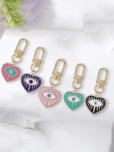Heart Boho Blue Evil Eye Keychain For Bags, Vintage Bag Charm, Cute Key Ring Wallet Backpack Car Key Holder, Women Gift, Fashion Amulet
