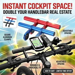 30cm Bicycle Handlebar Extended Bracket MTB Headlight Mount Extented Bar Road Mountain Bike Handlebar Extender Rack Parts