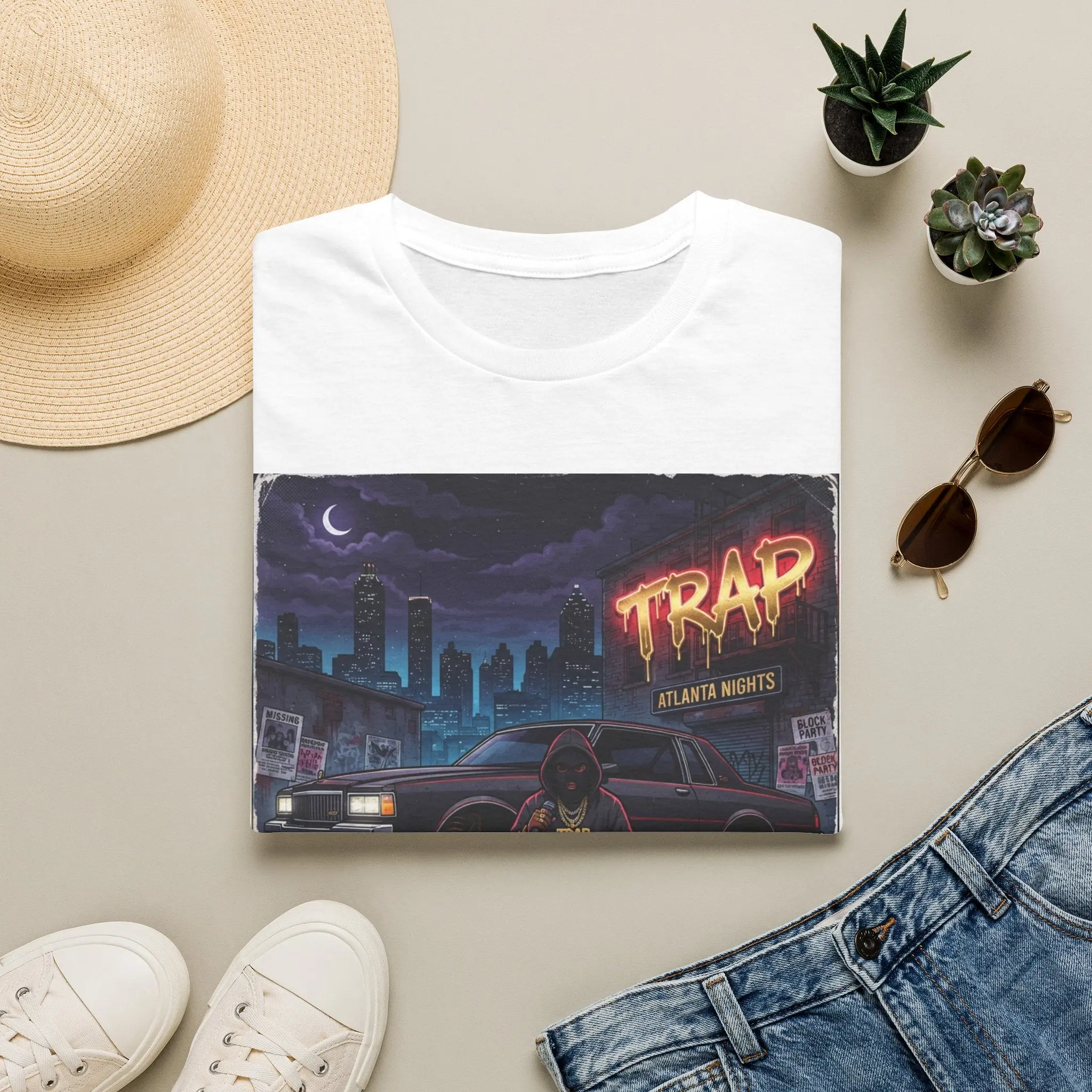 Trap Nights T-Shirt — Retro Cityscape Hip Hop Graphic Tee