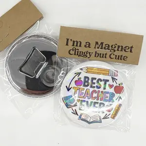 Best Teacher Ever Magnet with Holographic Finish Gift Pouch Included Teacher Appreciation Gift for Classroom Decor Thank You Gift for Teachers