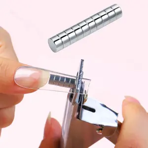Strong Round Multi-Functional Magnet & Cylinder Shaped Manicure Magnet For Diy Cat Eye Nails, Suitable For Use With Tweezers，3d Effect Magnet Stick Stainless Steel Nail Clipper/13pcs Magnetic,  Suitable for False Nails, Fragrance-Free, for Salon and Home