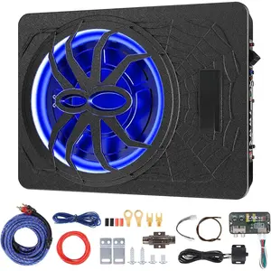 2025 Model 10-Inch 1200W Under-Seat Car Subwoofer with Multi-Color LED Lights, Bass Boost Subwoofer and Amplifier Set, Brings Vibrant Driving Experience and DeepBassMelody2025OutdoorUpgraded 10"1200WSlimUnderSeatPoweredCarSubwooferwithColorful road trip