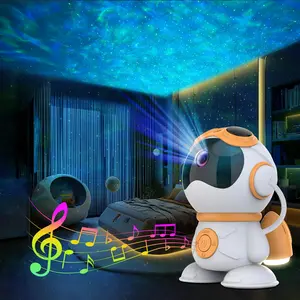 Multicolor Music Star Projector with Remote Control Home Decor Light Bluetooth Dual Rocket Pilot Starry Sky Projector Night Light Mode Ceiling Projection Lamp