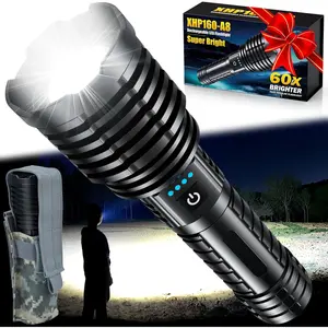 Flashlights 5000.000 High Lumens,Super Bright LED Flashlight for Home Emergency, Waterproof Flashlights with, 5000mAh Battery, Spotlight and Floodlight Function