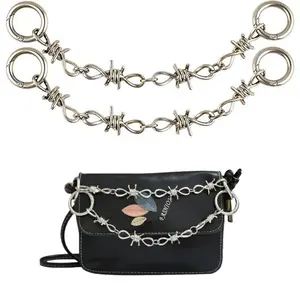 ZZLove Cool Punk Metal Chain Spike Rivet Charms - Multi-Purpose Bag Chain Decor Accessories| Unisex Ornaments for Handbags & Purses fashionable keychain