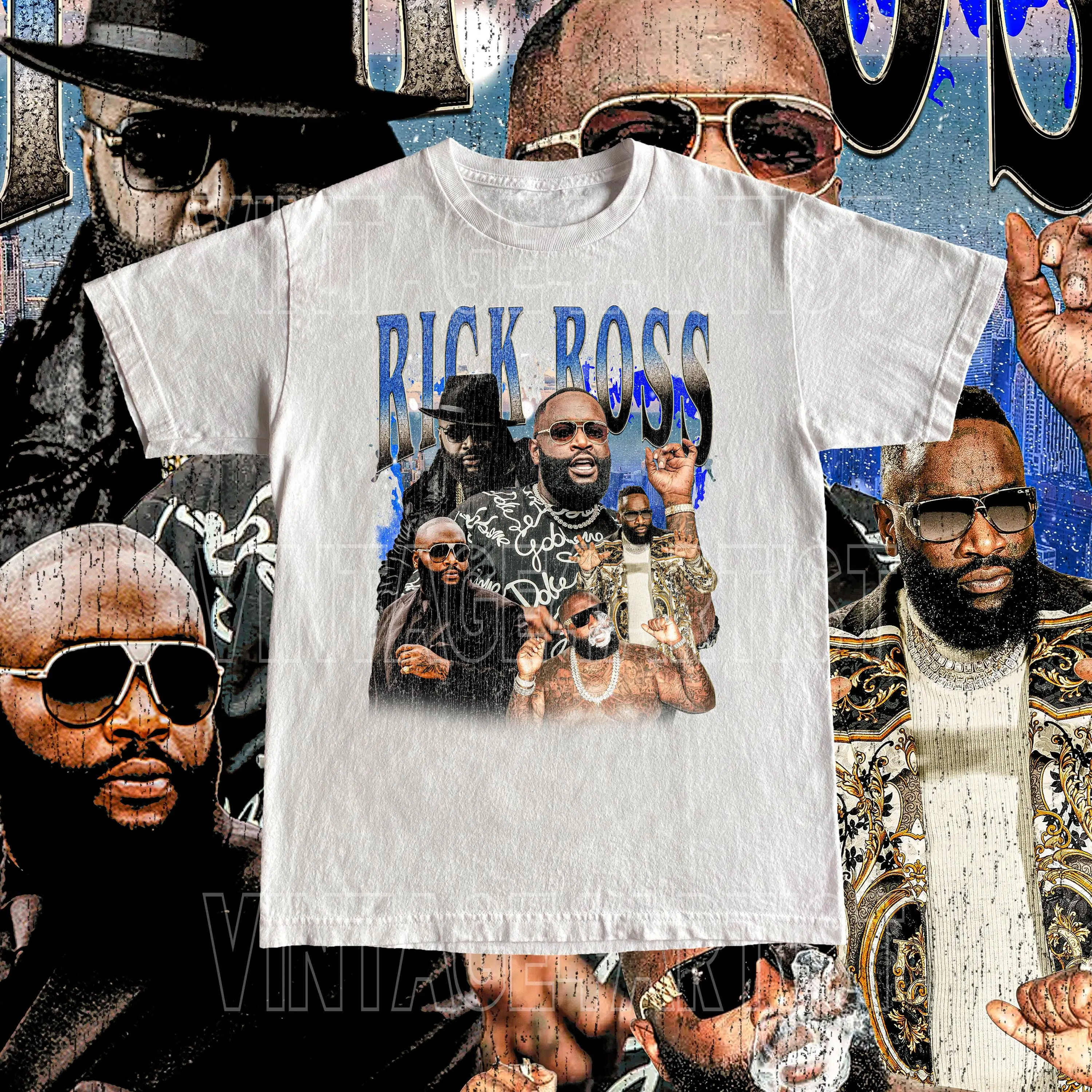 Vintage Rick Ross Shirt - High Quality Tee Retro Cracking Vintage Design Fan Rapper Gift Adult