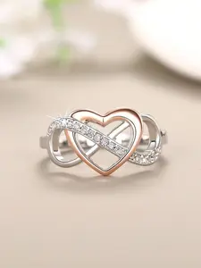 1 PC Glamorous Cubic Zirconia Heart Design Ring For Women For Mother's Day Gift Party Jewelry