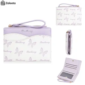 Zaleeta Butterfly Wallet for Women - RFID Blocking Soft PU Leather Bifold Coin Zipper Pocket Purse - Wristlet Wallets with Zipper Pocket for women girls Mother's Day