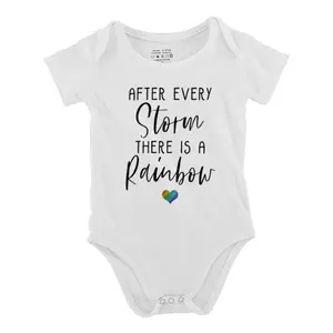 After Every Storm There Is A Rainbow Baby Bodysuit Funny Babys Short Sleeve Onesies Romper for Infant Newborn Boys Girls Soft Casual Outfit with Snap Closures for Easy Diaper Change