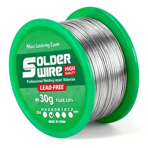 30g New Rosin Core Solder Wire, Tin Solder Wire (sn99.3%-Cu0.7%), 0.6mm Line Diameter, Contains 2.0% Flux, for Electrical Repair and Welding