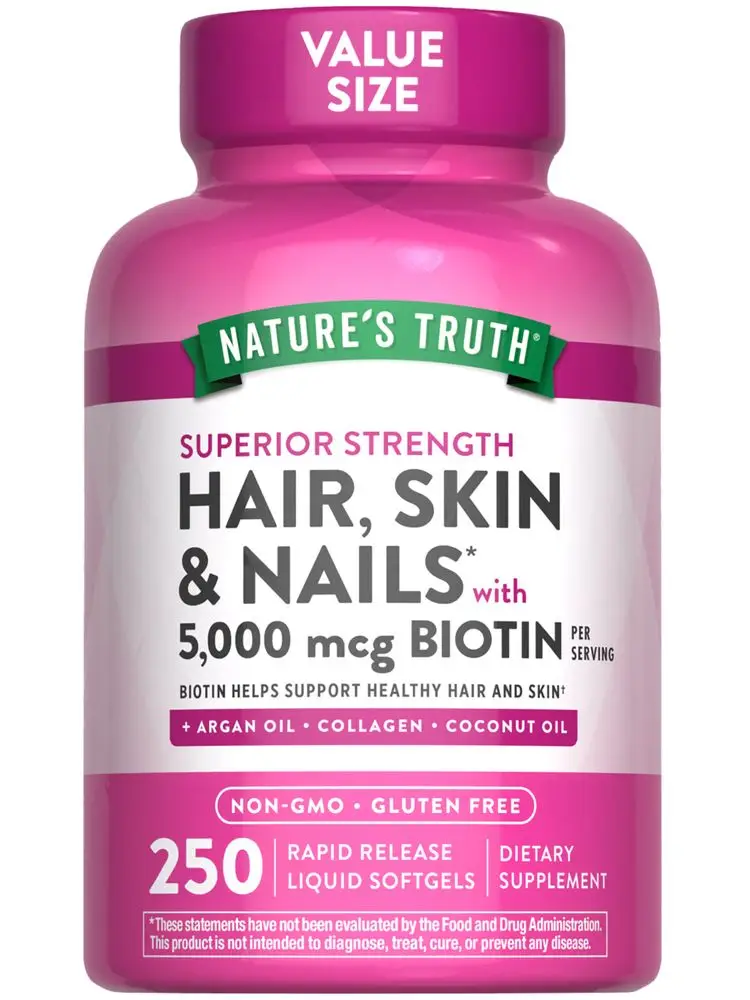 Hair, Skin & Nails Vitamins 5000mcg | 250 Softgels