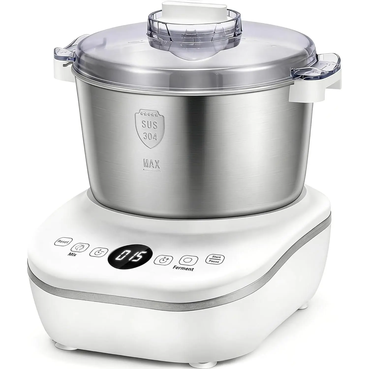 DoughChief, 7.4QT Dough Maker, Dough Mixer with Ferment Function, 304 Stainless Steel Bowl, Removeable lid, -up  Panel, Electric Dough Proofing Box for Pizza & Bread