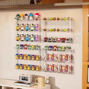 Blind box storage display rack, wall mounted figurine display box, transparent wall mounted multi-layer cute granule bar, color card storage rack, Floating Shelf