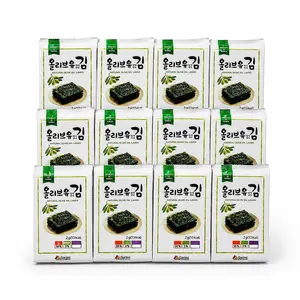 GARIMI Korean Roasted Seaweed Snack with Olive Oil, 4.2g x 12 Packs