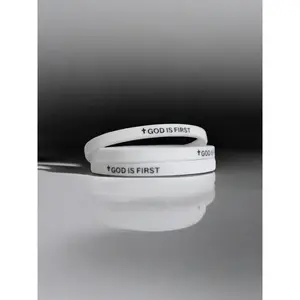 2 Pack- GOD IS FIRST BRACELET IM SECOND Motivational Message BRACELET Thin Style Religious (Set of 2 bracelets)