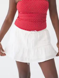 Tiered Cotton Mini Skort
