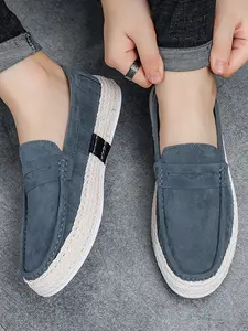 New Men's Casual Loafer Shoes, Woven Retro Trendy Straw Boat Shoes, Lightweight Comfortable Low-Top Slip-On Sneakers
