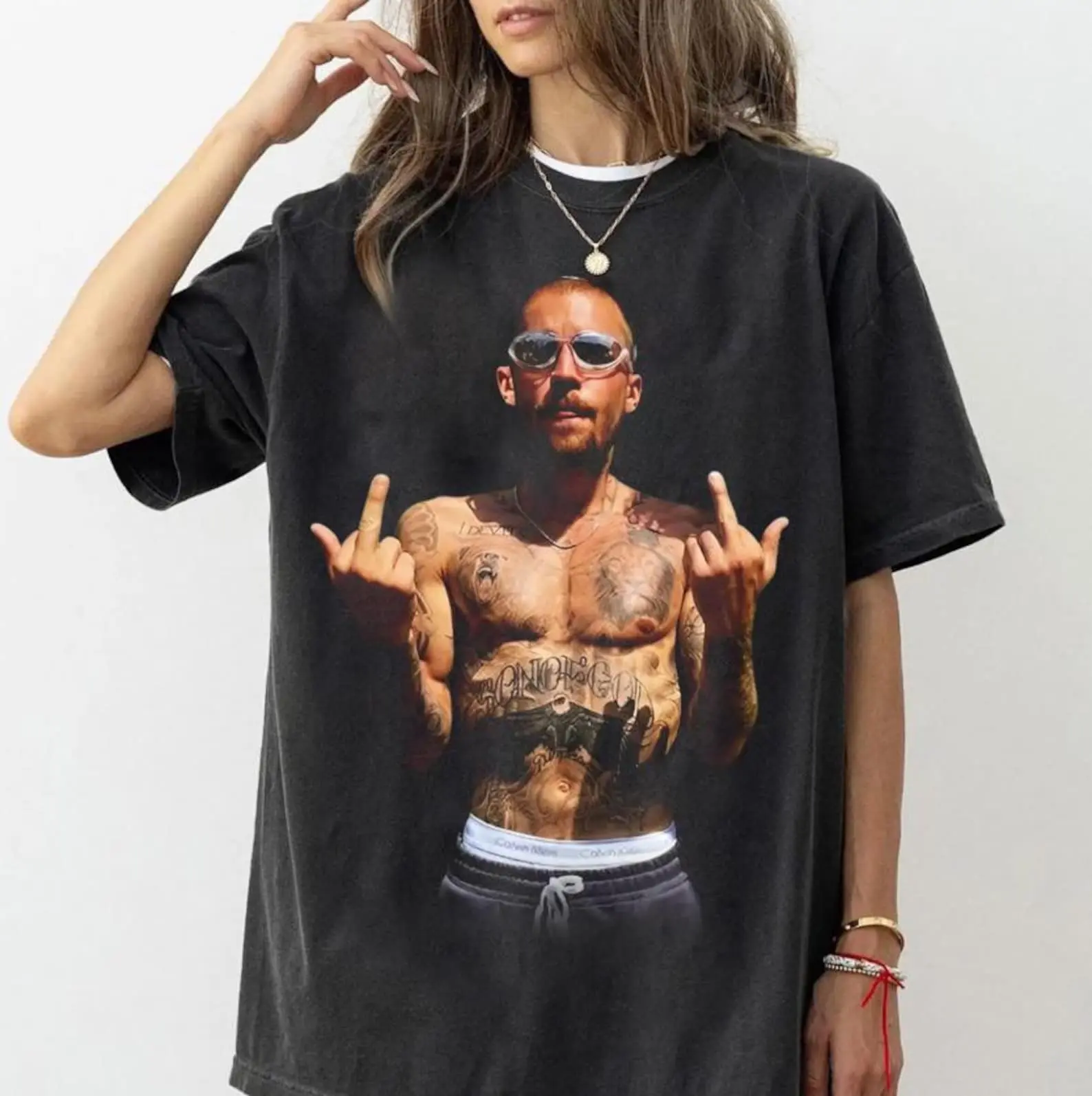 [Sale Up To 30%] Bieberchella Vintage Middle Finger Graphic Concert Shirt, Concert Tee, Swag Shirt