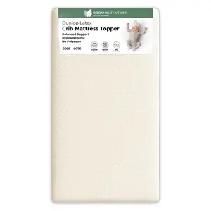 Organic Latex Baby Crib Mattress Topper with GOTS Certified Premium Cover - Standard Crib (52" x 28")