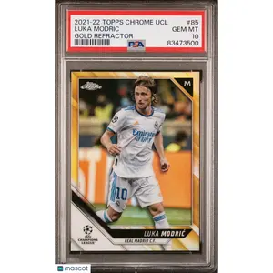 2021 Topps Chrome UEFA UCL Luka Modric Gold Refractor #85 PSA 10 /50