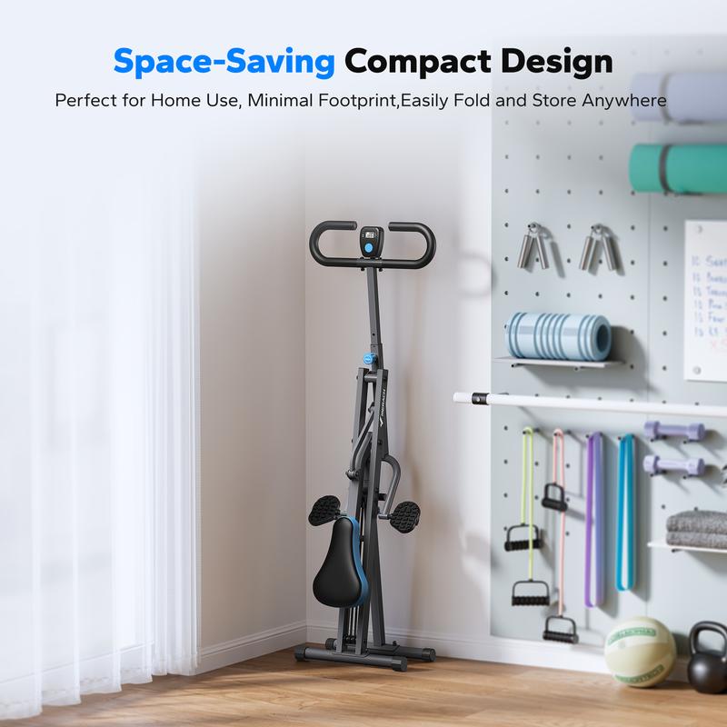 Merach Squat Machine Glutes Workout Adjustable Resistance Foldable Exercise Equipment Leg Exercise Machine with 350lbs Weight Capacity, Rowing Machine