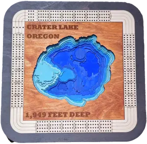 Multiple Layer Crater Lake Cribbage Board