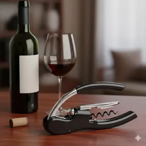 Portable Corkscrew for Wine, Tactical Grade Opener with Non-Slip Grip for Camping, Home, Bar, and Outdoor Use. Durable Anti-Corrosion Design, Ideal for Picnics and Travel.