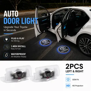 2PCS Toyota LED Door Logo Projector Lights, Plug & Play Welcome Lights, No Wiring