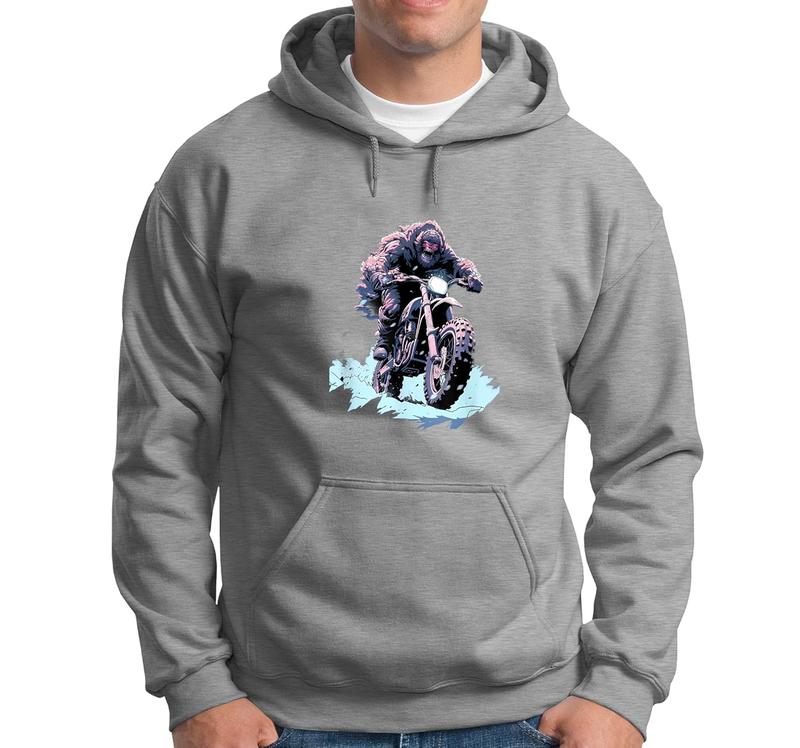 Dirt Bike Bigfoot Ice Racer Motorcycle Ice Racing Hoodie