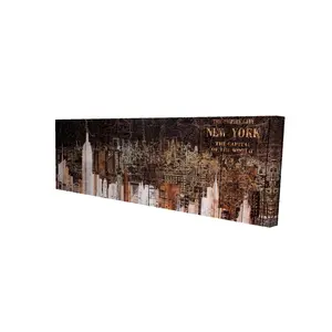 212 MAIN Empire City of York Artistic Photo Wall Art Print - 16x48 in. Urban Scene Artwork, Bedroom Home Decor, Wall Decoration