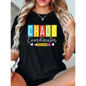 100% Cotton Unisex Chaos Coordinator Pencil Heart Design T-Shirt – Choose Love Not Fear T-Shirt – Short Sleeve, Unisex Tee
