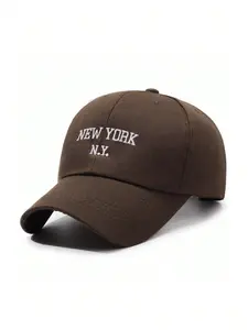 1PC "NY NEW YORK" Personalized Embroidered New York Pattern Sun Hat Baseball Cap, Custom Embroidered Hat, Unisex Truck Driver Cap, Adjustable Y2K Style, Suitable for Hiking School