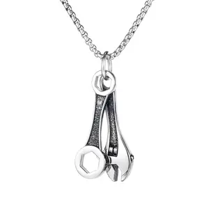 GJ-1703 Fashion Wrench Tool Pendant Stainless Steel Necklace Personality Gift Male