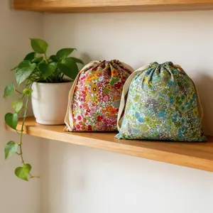 New Cute Forest Floral Series Drawstring Bag, Gift Storage Bag, Home Dustproof Bag, Diaper Bag, Handmade Beer Brewing Supplies