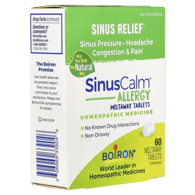 Boiron SinusCalm® Allergy, Unflavored, 60 Meltaway Tablets
