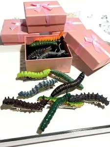 2/7/13pcs Fun Realistic Insect Hair Clips, Cute Duckbill Hair Clips, Novelty Hair Accessories, Prank Gifts, Interesting and Colorful Gifts, Caterpillar Hair Clips, Holiday Gifts, Valentine's Day Gifts