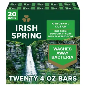 Irish Spring Bar Soap, Original Clean, 4 oz., 20 ct.