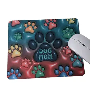 Inflated Dog Mom and Paws Design Mouse Pad 8.7 x 7 Inches Durable Anti-Slip Backing with Vibrant Paw Print Design Desk mat mouse pad desk mat non-slip mousepad desk accessory