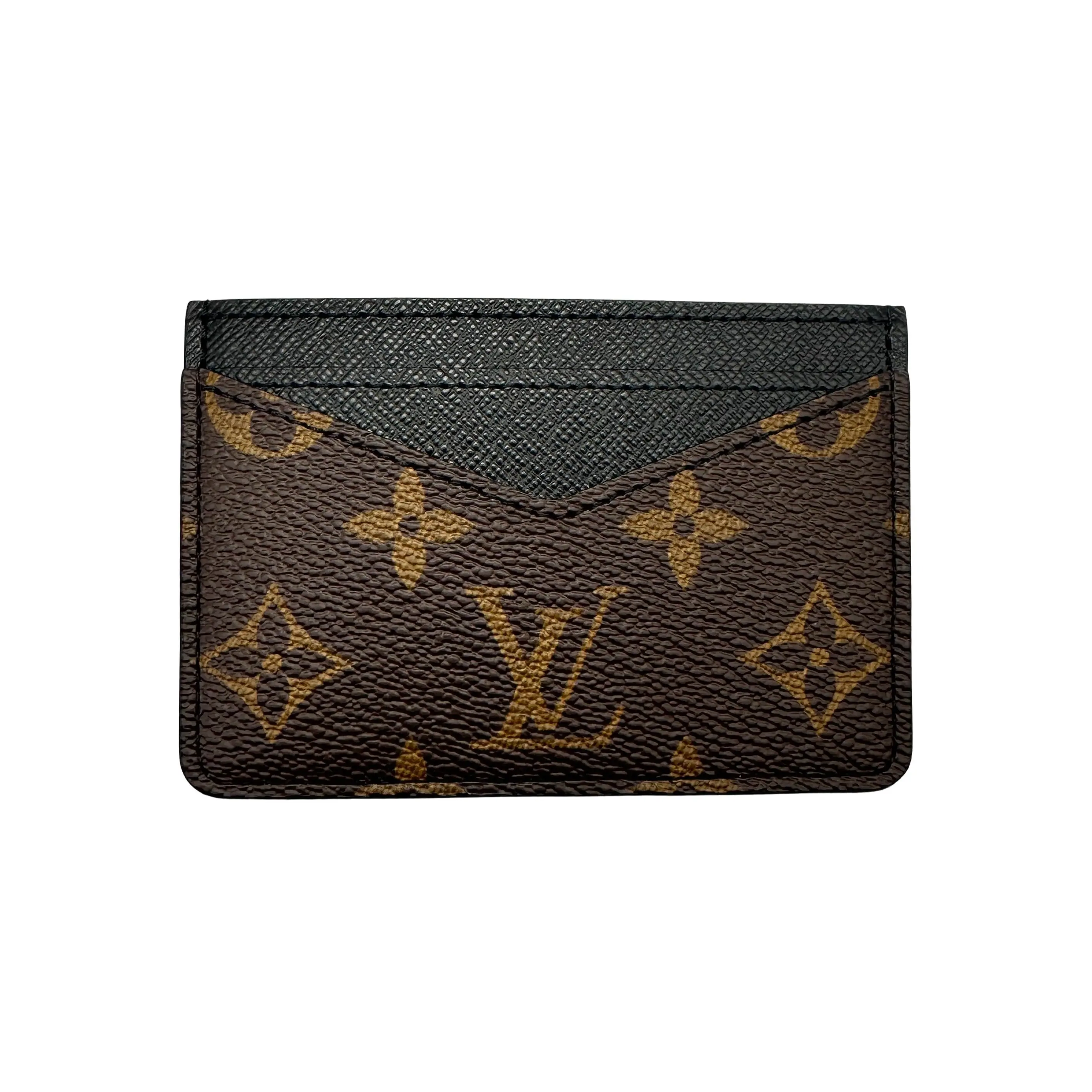 Pre-owned Louis Vuitton Coated Canvas Small Leather Goods NEO Porte Black Card Holder