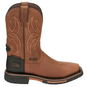 Justin Original Workboots Mens Dallen 11 Inch Waterproof Nano Composite Toe  Work/Duty - Brown