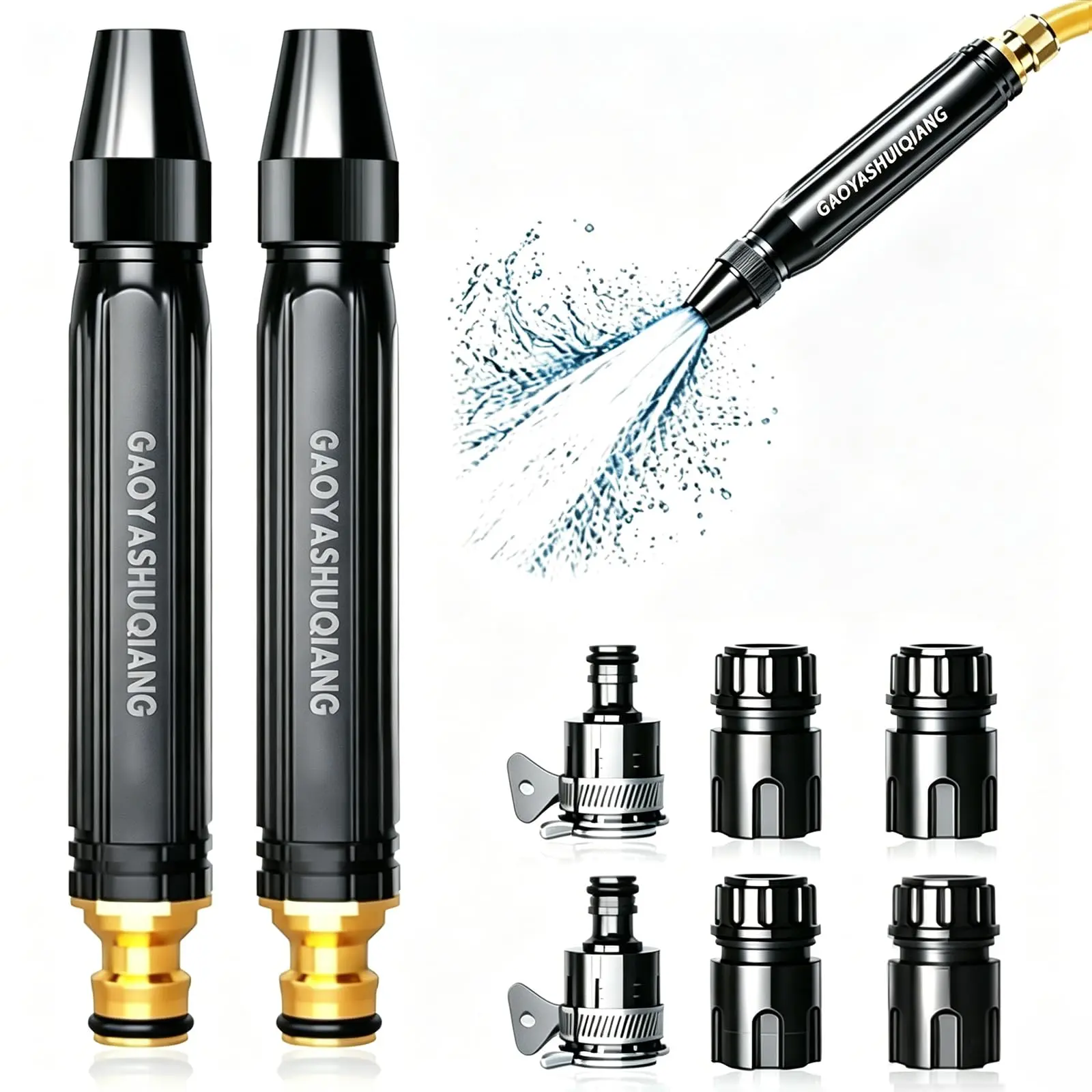 2026 Upgraded Power Washer with High Pressure Hose Nozzle – Car Wash Equipment, Garden Wand for Garden Plants, 2.5 GPM Flow, 1-Second Mist-to-Jet Switch, Lightweight, Leak-Proof, Soft-Touch Grip