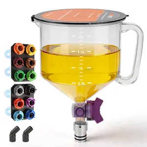 No Spill Automotive Oil Funnel Kit,12 Piece Adapter Funnel Kit and Engine Oil Funnel Set with Elbow Fitting,Magnetic Storage Tray,Shut-Off Valve Adapters Compatible with GM,Ford,BMW,Audi,etc