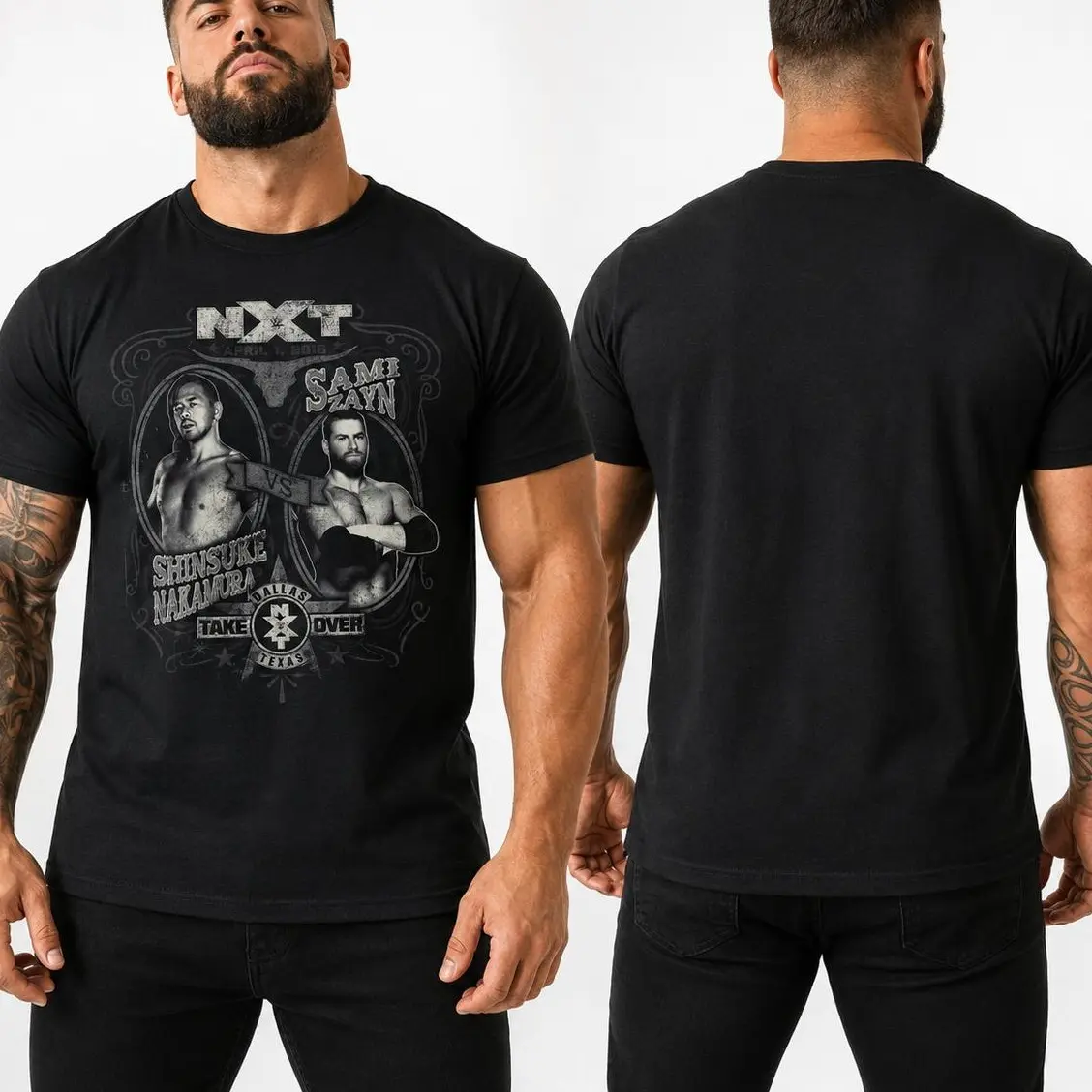 NXT TakeOver Dallas Shinsuke Nakamura vs Sami Zayn T-Shirt, Heavyweight Wrestling Graphic Tee, Retro Unisex Fan Apparel