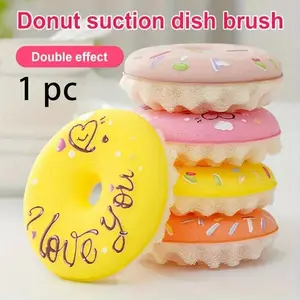 Donut Shape Sponge with Suction Cup, Multi-Functional Kitchen Cleaning Sponge, Ideal for Sink, Countertop, Stove, Pots, Pans, Dishes