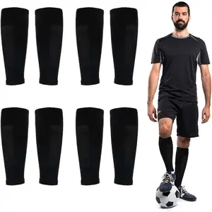 4 Pairs Leg Sleeves for Soccer Socks, Shin Guard Sleeves to Accompany Grip Soccer Socks, Soccer Sleeve Socks for Youth Adults Football Training