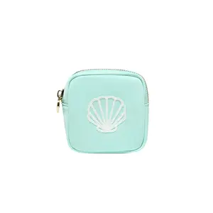 Stoney Clover Lane Shell Embroidered Mini Pouch in Cotton Candy