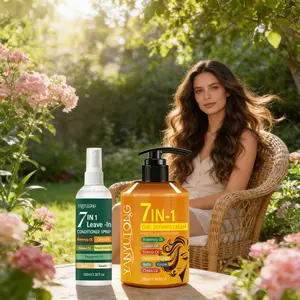 280ml Anti Frizz Curl Styling Cream + 100ml 7-in-1 Leave-in Hair Mist, enriched with argan oil, castor oil and rosemary essential oil. Delivers bouncy curls, smoothness and shine, lightweight, suits all hair types, for all genders.